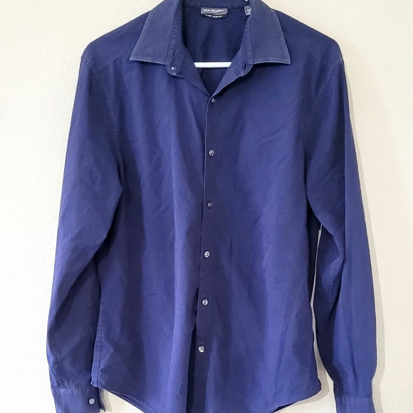 SLIM FIT Blue Button Down Shirt - Picture 2 of 4